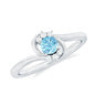 Genuine Aquamarine and Diamond Promise Ring For Her