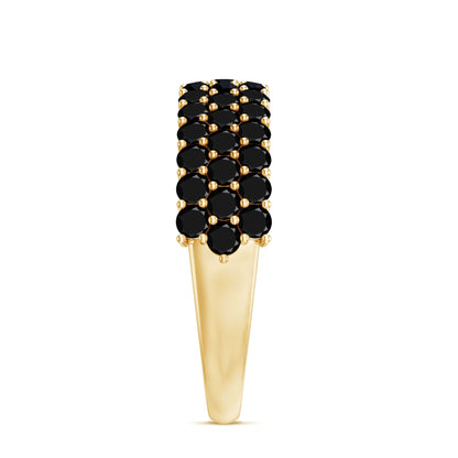 Certified Lab Grown Black Diamond Half Eternity Band Ring for Women
