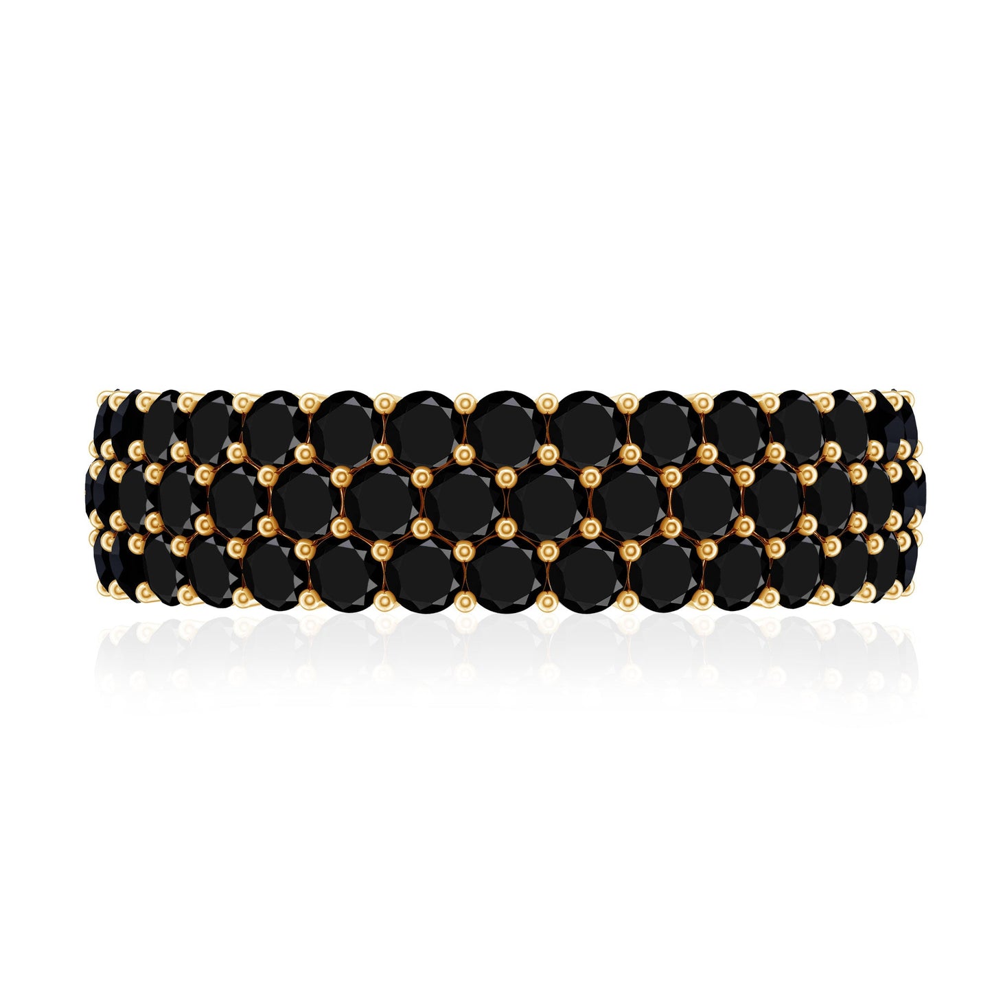 Certified Lab Grown Black Diamond Half Eternity Band Ring for Women