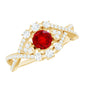 Lab Created Ruby and Moissanite Classic Engagement Ring