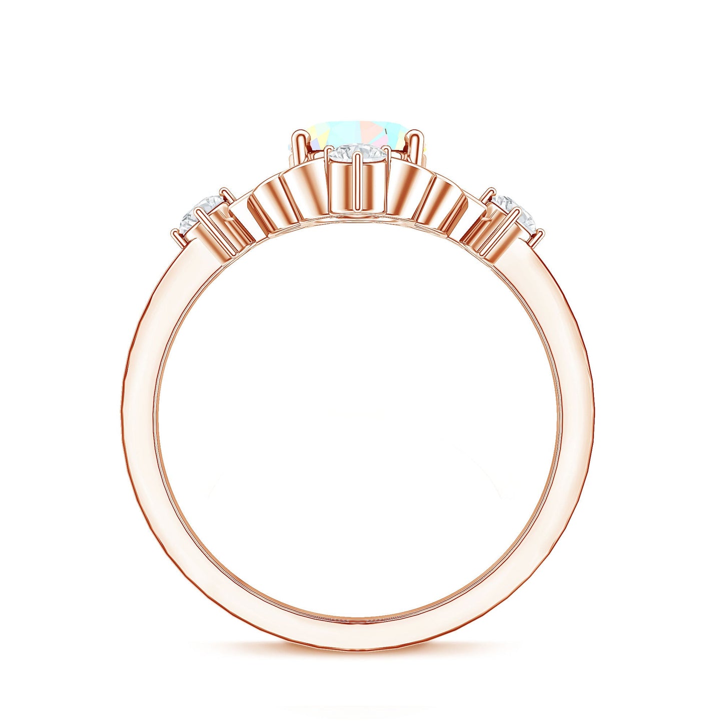 Designer Ethiopian Opal and Diamond  Engagement Ring