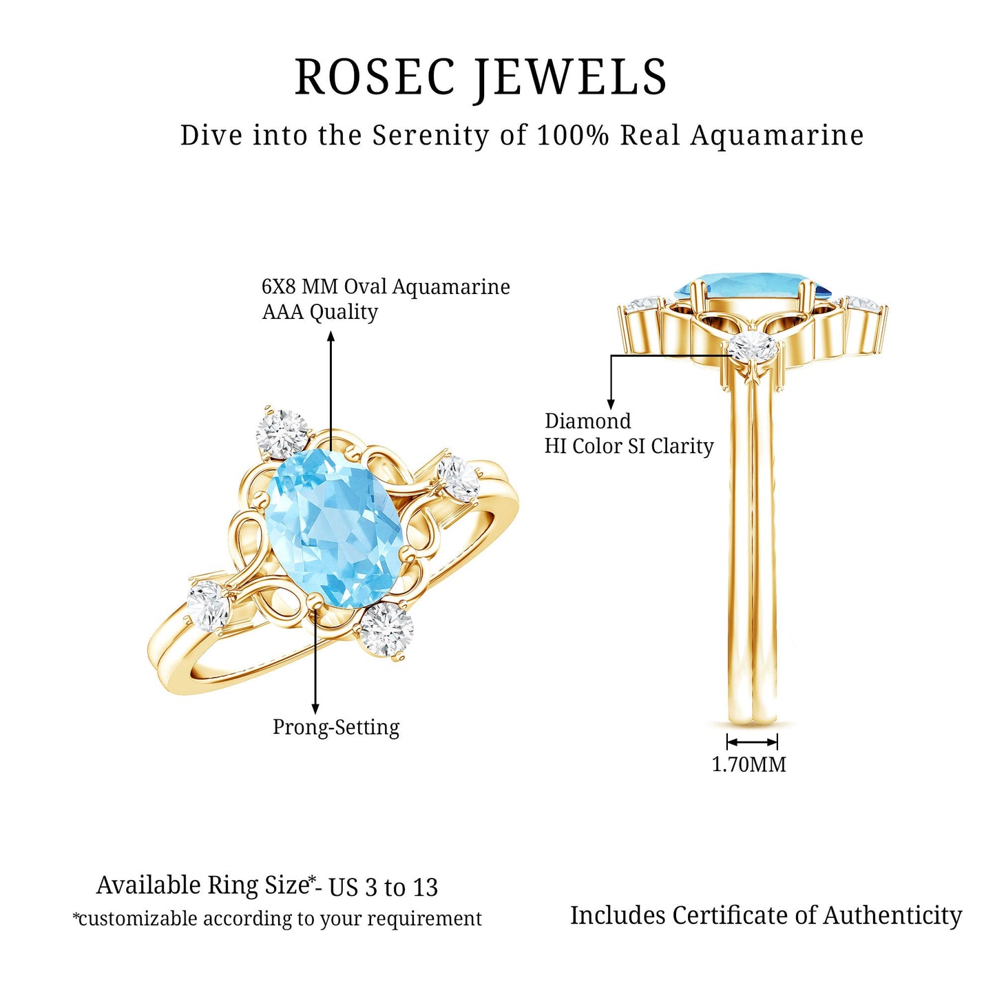 Art Deco Style 1 Carat Oval Shape Aquamarine and Diamond Cocktail Ring