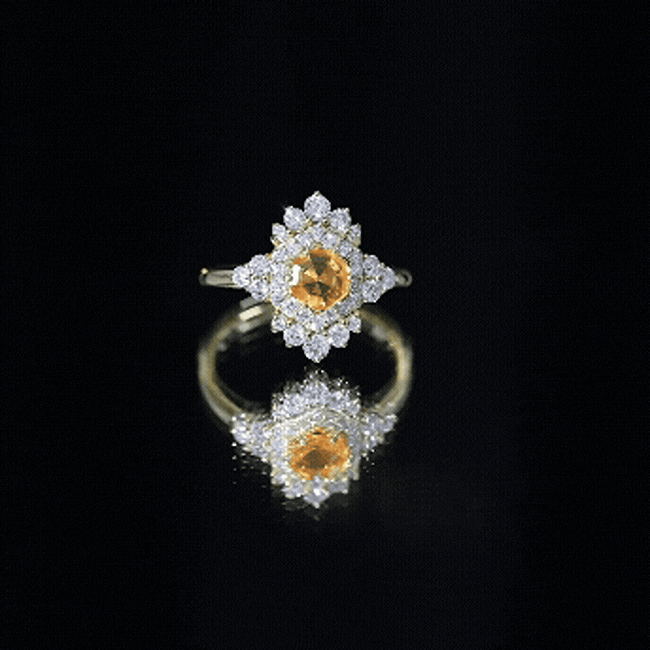 Sterling Silver Fire Opal Diamond Vintage Engagement Ring