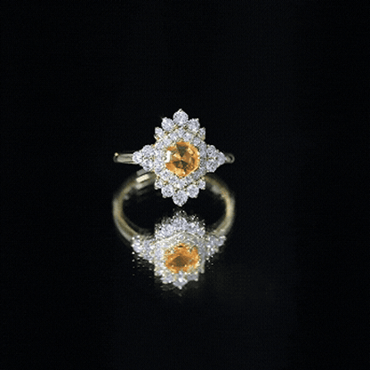 Sterling Silver Fire Opal Diamond Vintage Engagement Ring