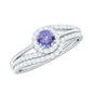 Genuine Tanzanite Engagement Ring with Diamond Enhancer
