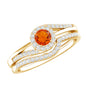 Certified Fire Opal Engagement Ring with Diamond Enhancer