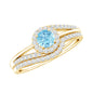 Certified Real Aquamarine Engagement Ring with Diamond Enhancer