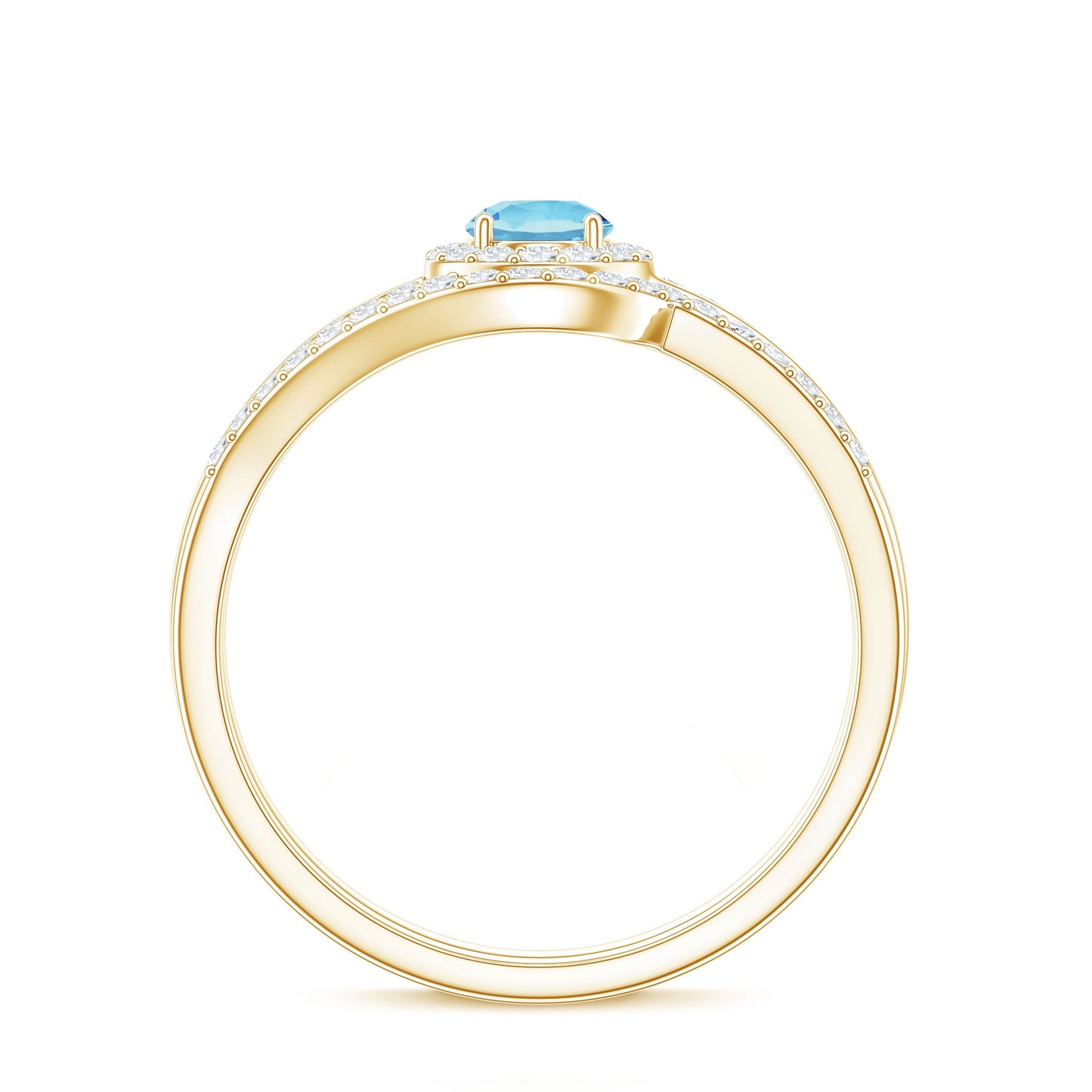 Certified Real Aquamarine Engagement Ring with Diamond Enhancer