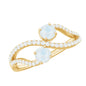 Minimal Moonstone and Diamond Infinity Engagement Ring