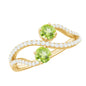 Natural Peridot Toi Et Moi Ring with Diamond Infinity Shank