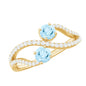 2 Stone Aquamarine and Diamond Infinity Promise Ring for Women