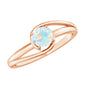 Natural Ethiopian Opal Solitaire Ring with Bypass Shank