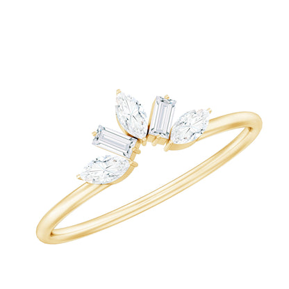 Marquise and Baguette Moissanite Enhancer Ring