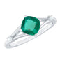 Certified 0.9 Carat Cushion Cut Lab Grown Emerald Diamond Engagement Ring with Split Shank