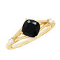 Cushion Black Onyx Split Shank Engagement Ring with Diamond