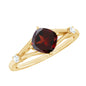 3.2 Carat Genuine Garnet Diamond Cushion Cut Engagement Ring with Split Shank