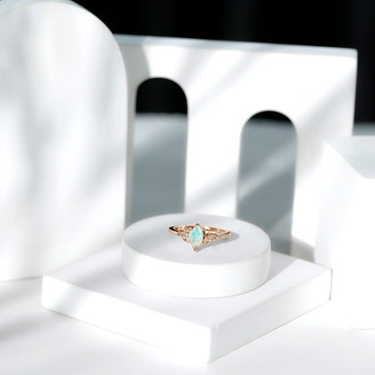 Natural Ethiopian Opal Diamond Engagement Ring with Celtic Knot