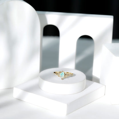 Natural Ethiopian Opal Diamond Engagement Ring with Celtic Knot
