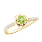 Nature Inspired Half Carat Peridot Flower Engagement Ring with Diamond