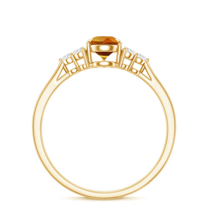 Classic Citrine Teardrop Engagement Ring with Diamond Trio