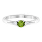 0.5 Carat Peridot and Diamond Three Stone Promise Ring