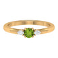 0.5 Carat Peridot and Diamond Three Stone Promise Ring