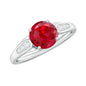 Designer Lab Grown Ruby Solitaire Engagement Ring for Women