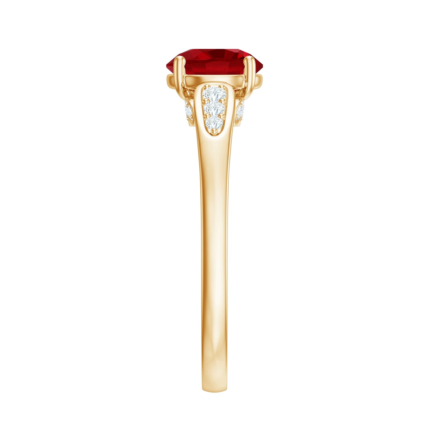 Designer Lab Grown Ruby Solitaire Engagement Ring for Women