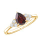 Natural 0.8 Carat Pear Shape Garnet Engagement Ring with Diamond