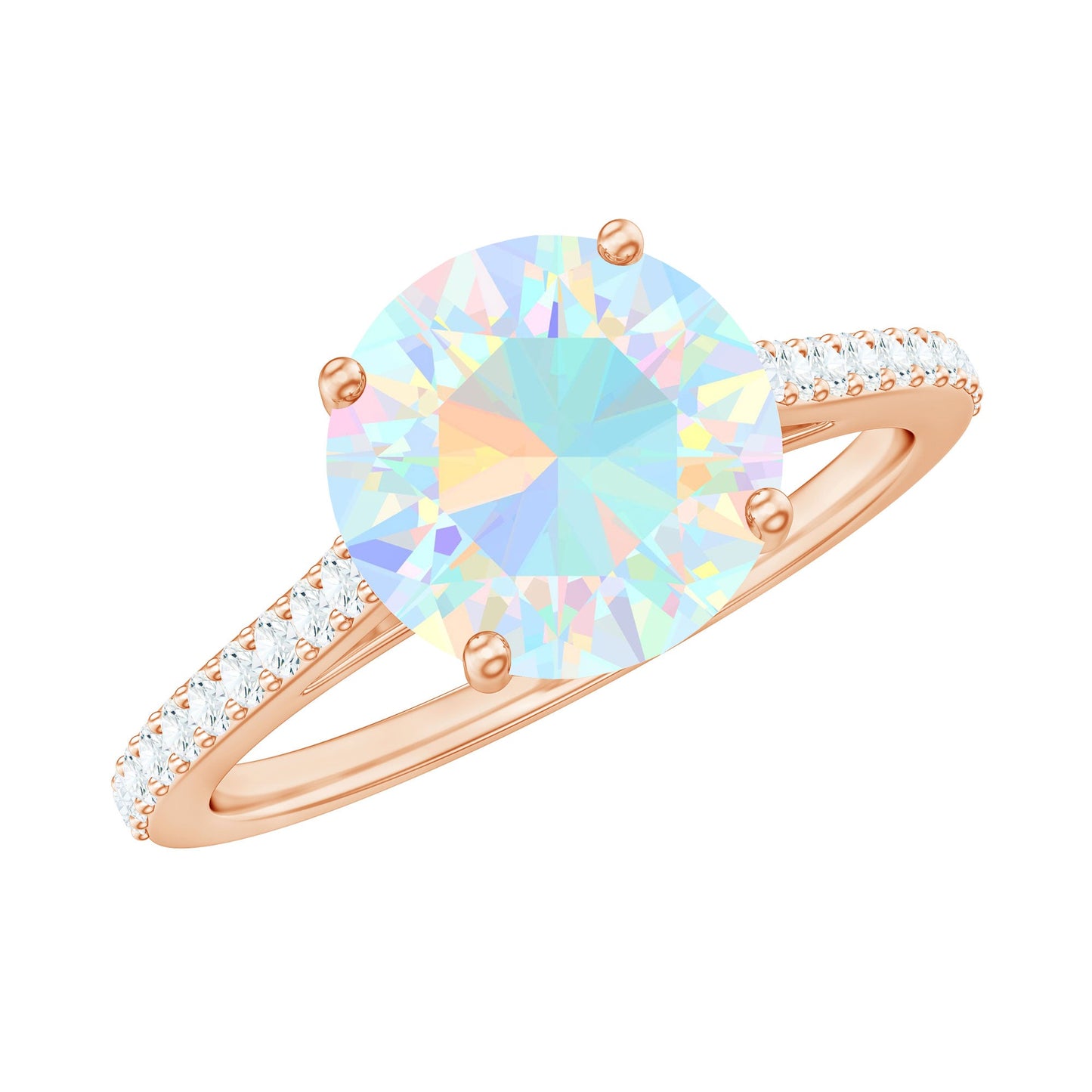 2 Carat Ethiopian Opal Diamond Engagement Ring with Certificate