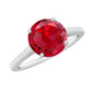 Certified Lab Ruby Solitaire Engagement Ring with Diamonds