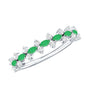 Genuine Emerald and Diamond Half Eternity Ring for Women