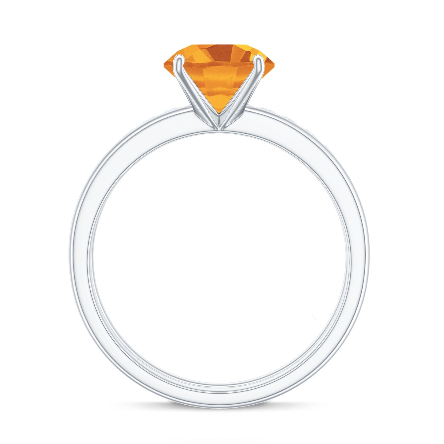 Natural Citrine Wedding Bridal Ring Set with Diamond