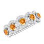 Certified Natural Citrine Diamond Half Eternity Band for Anniversary