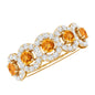 Certified Natural Citrine Diamond Half Eternity Band for Anniversary