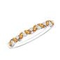 Genuine Marquise Citrine Half Eternity Ring with Diamond