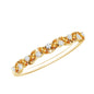 Genuine Marquise Citrine Half Eternity Ring with Diamond