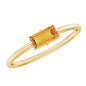 Natural Baguette Citrine Promise Ring in East West Style