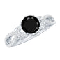 1.3 Carat Lab Grown Black and White Diamond Engagement Ring with Crossover Shank