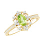 Peridot and Diamond Vintage Looking Engagement Ring