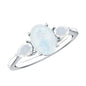 Natural Moonstone Three Stone Engagement Ring