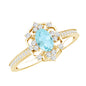Genuine Sky Blue Topaz Vintage Engagement Ring in Gold Plated Silver