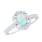 Natural Oval Ethiopian Rainbow Opal Vintage Looking Engagement Ring with Diamond