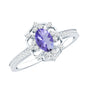 Vintage Looking Tanzanite and Diamond Oval Engagement Ring