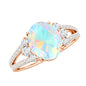 Certified 1.3 Carat Ethiopian Opal Oval Engagement Ring with Diamond
