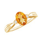 1 Carat Oval Cut Citrine Solitaire Engagement Ring with Diamond