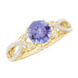 Designer Tanzanite Engagement Ring with Diamond Crossover Shank