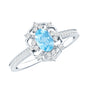 Real Vintage Aquamarine and Diamond Engagement Ring with Certificate