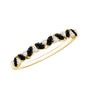 Natural Marquise Black Spinel Diamond Half Eternity Ring