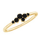 Certified Black Onyx Cluster Promise Ring for Her